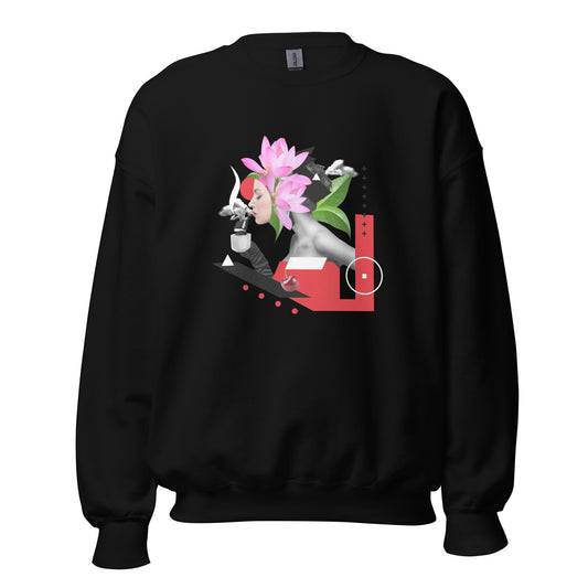 Womens Sweatshirt - Abstract Flower Lady