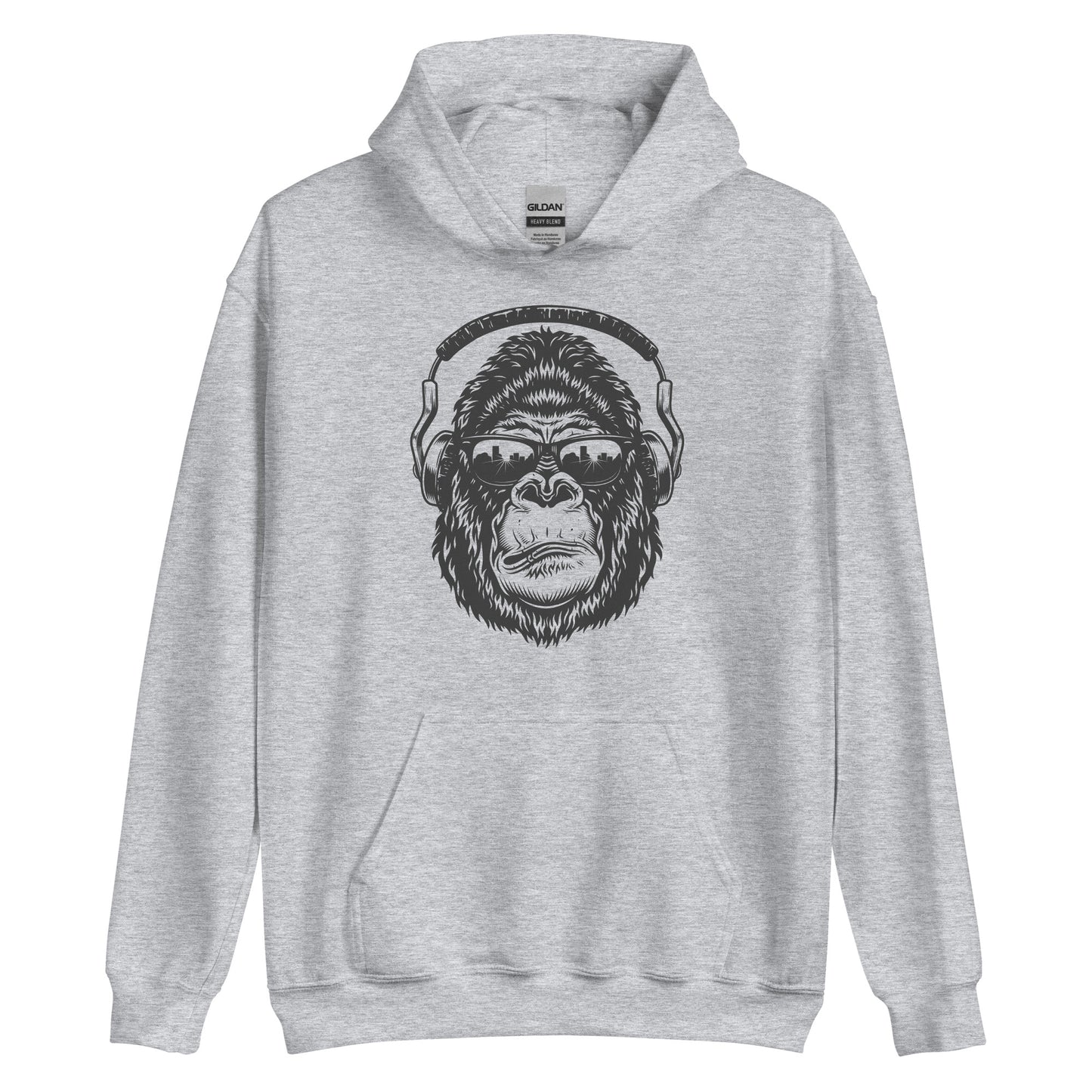Unisex Hoodie - Gorilla with headphones