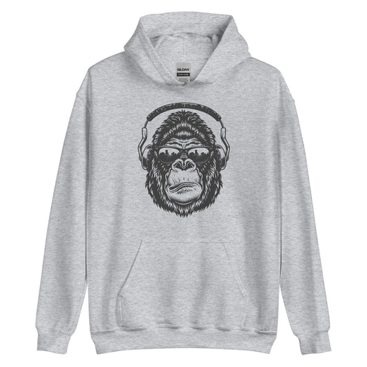Unisex Hoodie - Gorilla with headphones